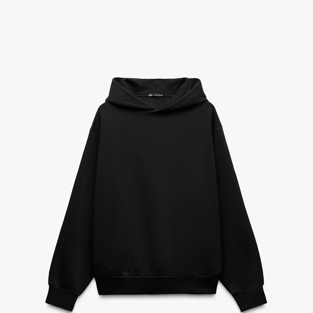 Zara Classic Black Hoodie women’s pocketed hoodie
